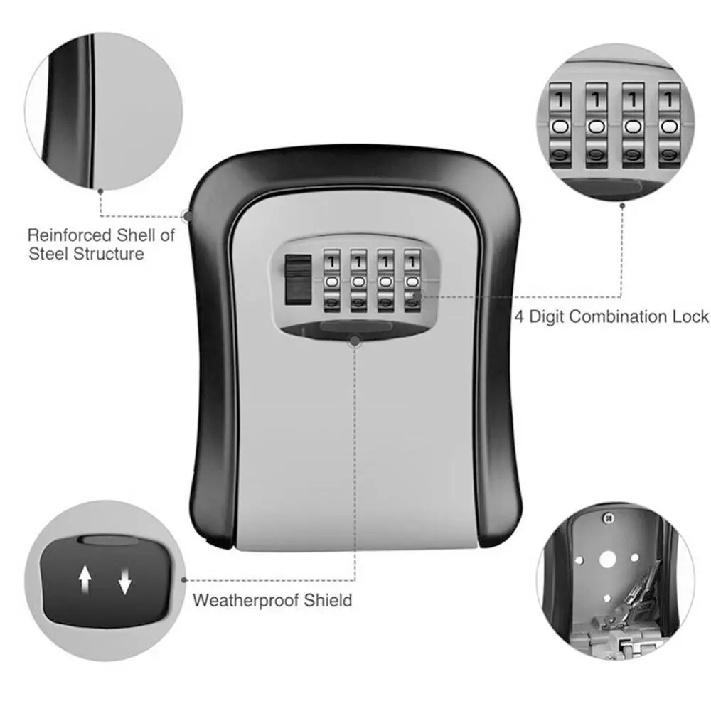 Настенный сейф для ключей с 4- – обзор и цена Lockbox Key Secure